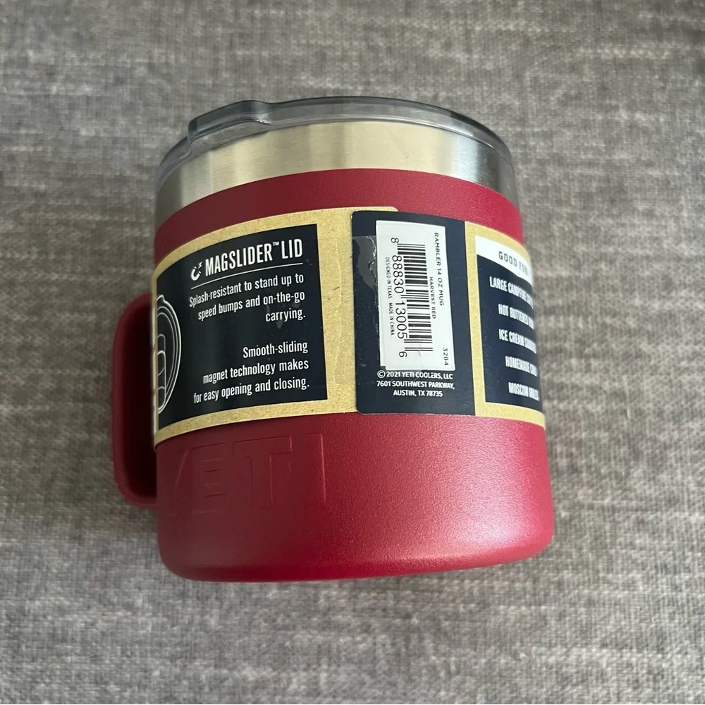 NWT YETI Rambler 14oz Mug in Harvest Red - Picture 3 of 5